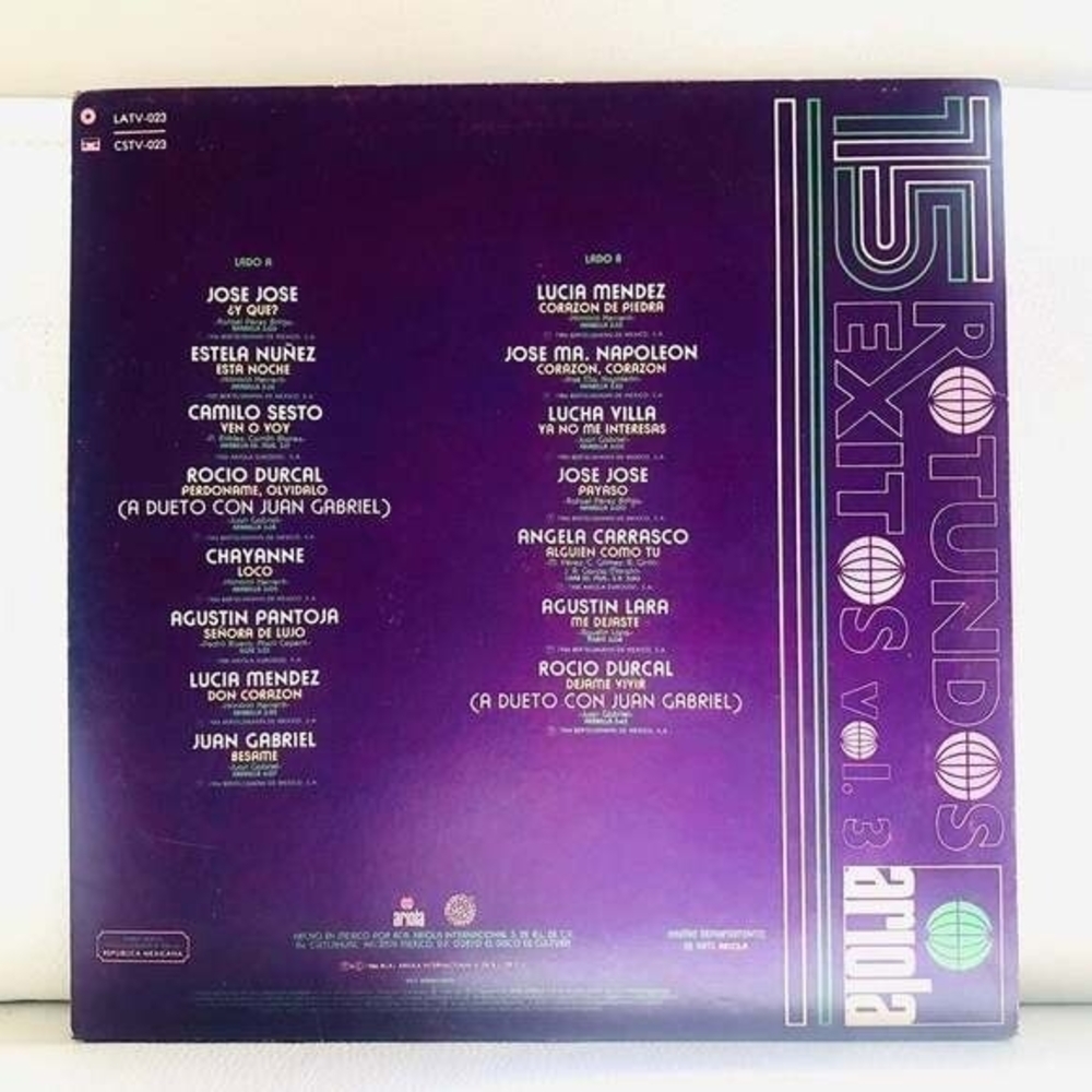LP 15 Rotundos Exitos Ariola Vol. 3 Vinyl Record - Picture 2 of 2